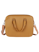 CAGE Classic Tan Vegan Leather Messenger Bag With Adjustable Shoulder Strap