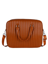 CAGE Classic Vintage Brown Vegan Leather Messenger Bag With Adjustable Shoulder Strap