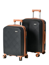 CAGE Winfield Cabin(55cm) & Check-In(66cm) Carbon Black Expandable Trolley Bag with TSA Lock, Dual wheels and Anti-theft Zipper - Set Of 2