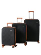 CAGE Winfield Cabin(55cm), Check-In(66cm) & Check-In(77cm) Carbon Black Expandable Trolley Bag with TSA Lock, Dual wheels and Anti-theft Zipper - Set Of 3