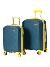 CAGE Winfield Cabin(55cm) & Check-In(66cm) Lime Sapphire Expandable Trolley Bag with TSA Lock, Dual wheels and Anti-theft Zipper - Set Of 2