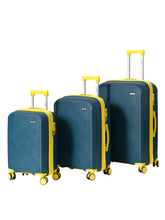 CAGE Winfield Cabin(55cm), Check-In(66cm) & Check-In(77cm) Lime Sapphire Expandable Trolley Bag with TSA Lock, Dual wheels and Anti-theft Zipper - Set Of 3